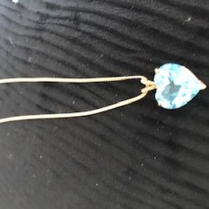 Aqua marine heart pendant
